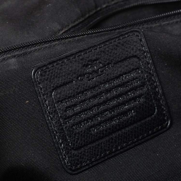 Pre Owned Coach Brown/Black Signature Coated Canvas and Leather Cora Domed Satchel