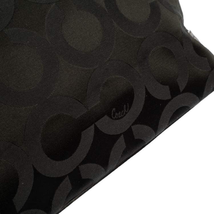 Pre Owned Coach Black Op Art Canvas and Leather Alexis Carryall Shoulder Bag