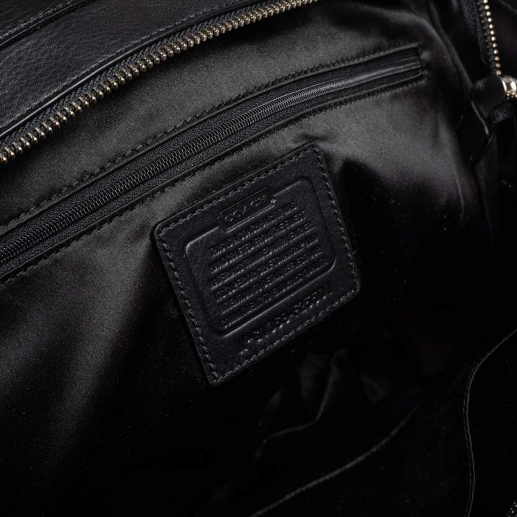Pre Owned Coach Black Op Art Canvas and Leather Alexis Carryall Shoulder Bag