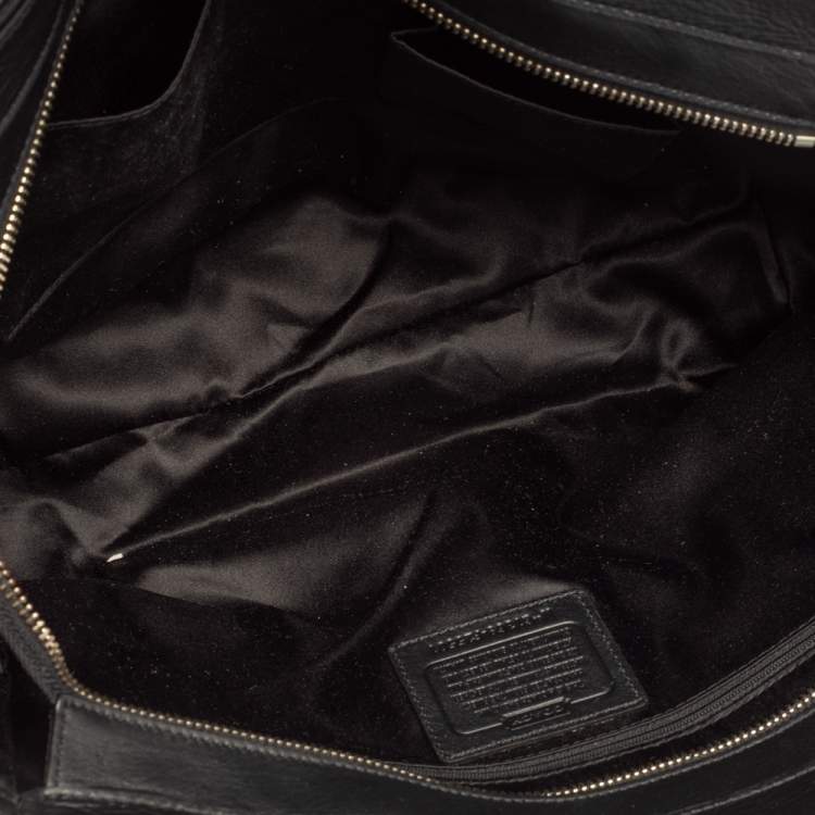 Pre Owned Coach Black Op Art Canvas and Leather Alexis Carryall Shoulder Bag