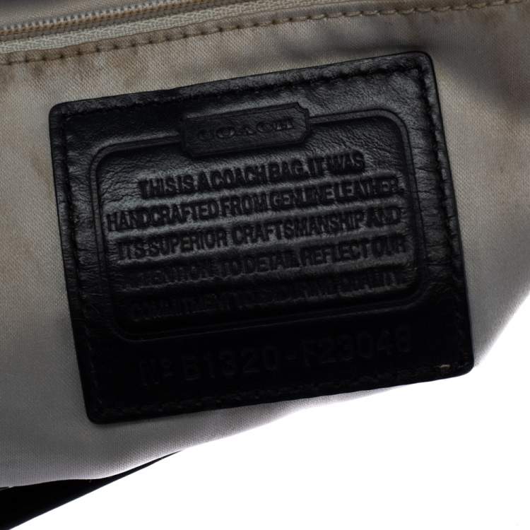 Pre Owned Coach Black Woven Leather Kristin Shoulder Bag
