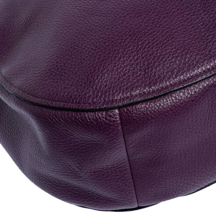 Pre Owned Coach Purple Leather Nomad Hobo