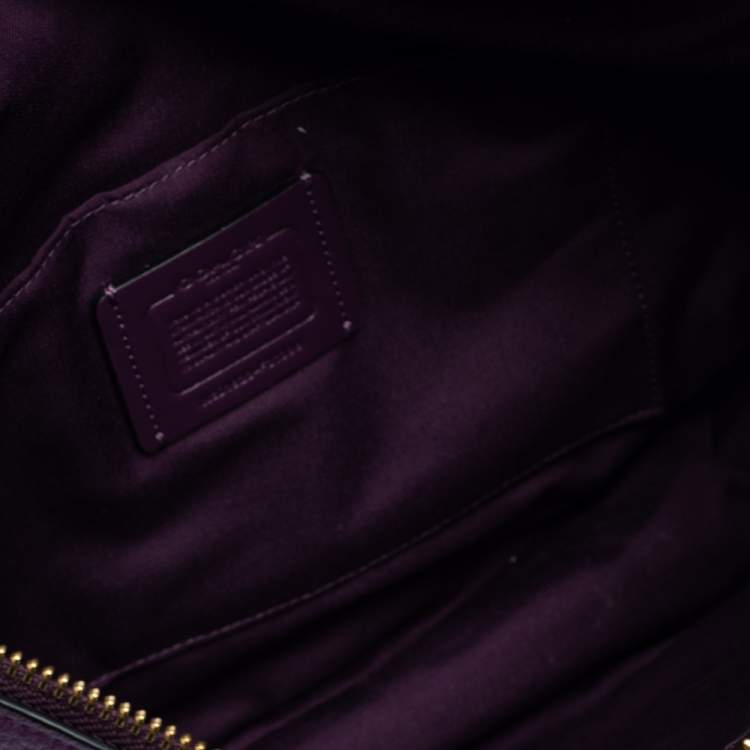 Pre Owned Coach Purple Leather Nomad Hobo