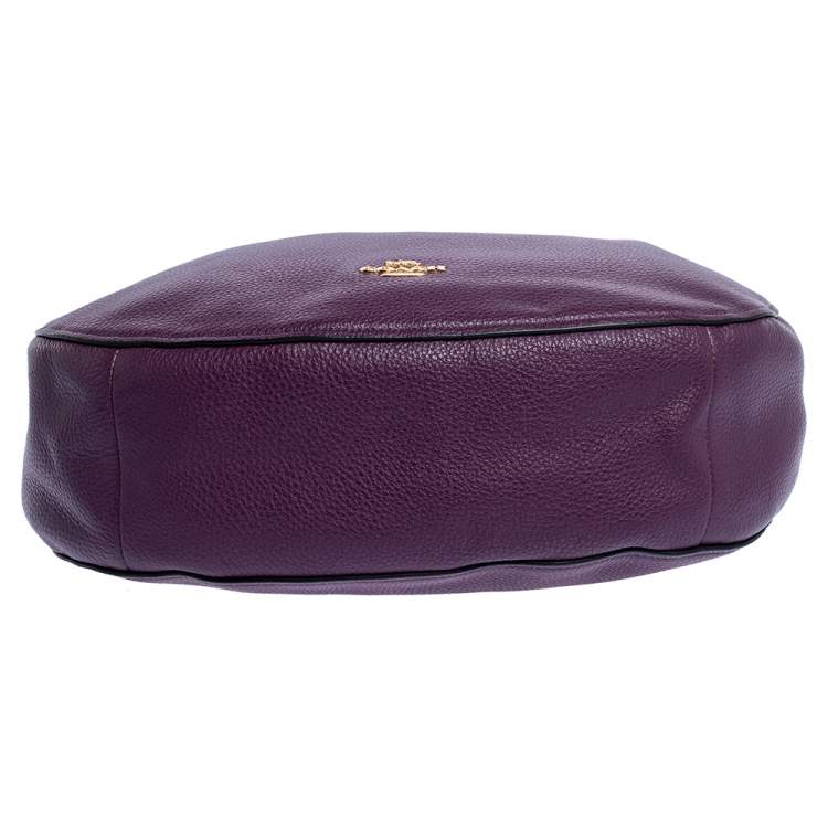 Pre Owned Coach Purple Leather Nomad Hobo
