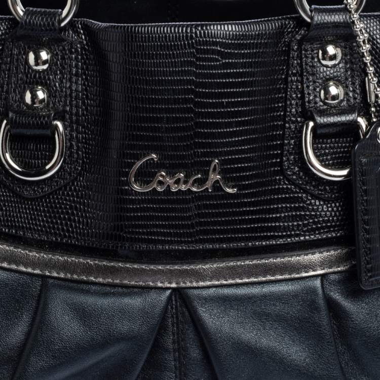 Pre Owned Coach Black Leather Ashley Satchel