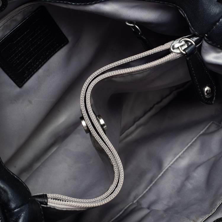Pre Owned Coach Black Leather Ashley Satchel