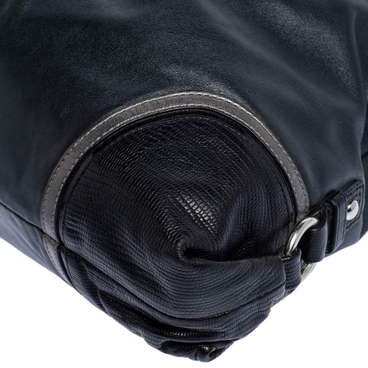 Pre Owned Coach Black Leather Ashley Satchel