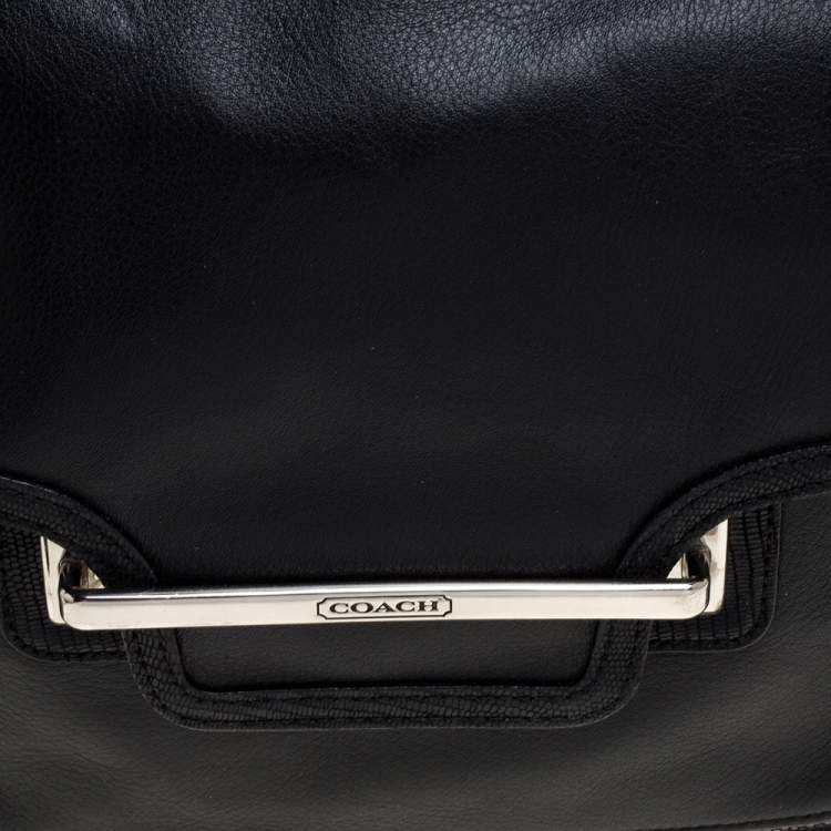 Pre Owned Coach Black Leather Taylor Flap Crossbody Bag