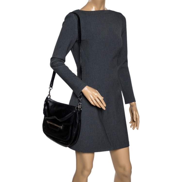 Pre Owned Coach Black Leather Taylor Flap Crossbody Bag