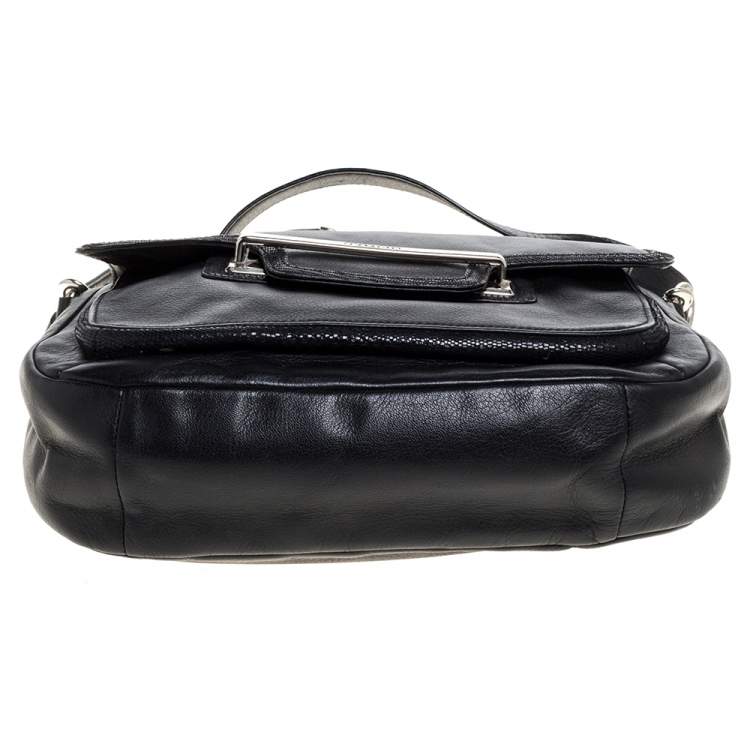 Pre Owned Coach Black Leather Taylor Flap Crossbody Bag