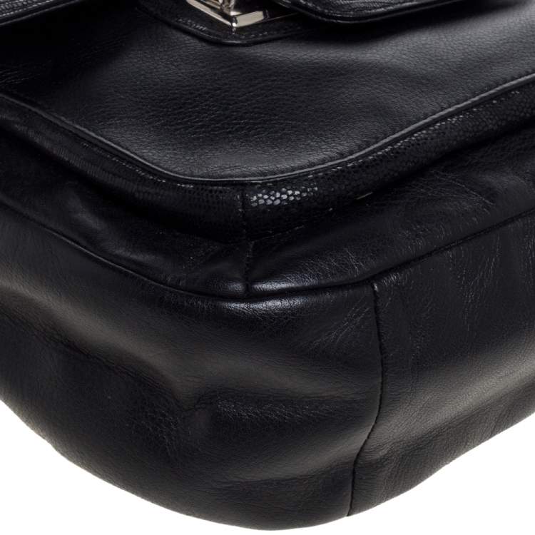 Pre Owned Coach Black Leather Taylor Flap Crossbody Bag