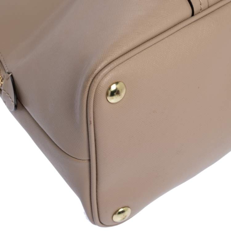 Pre Owned Coach Beige Leather Cora Dome Satchel