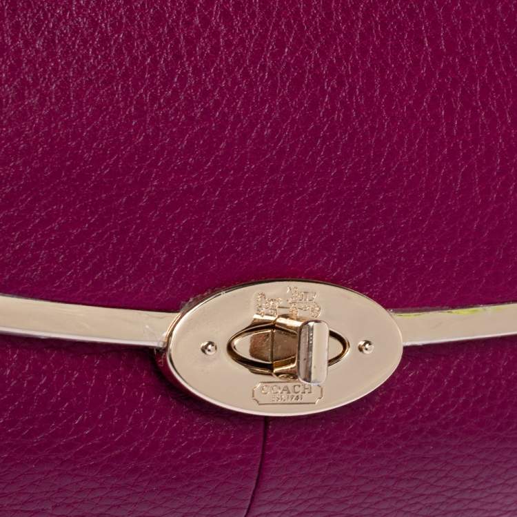 Pre Owned Coach Dark Pink Leather Madeline Satchel