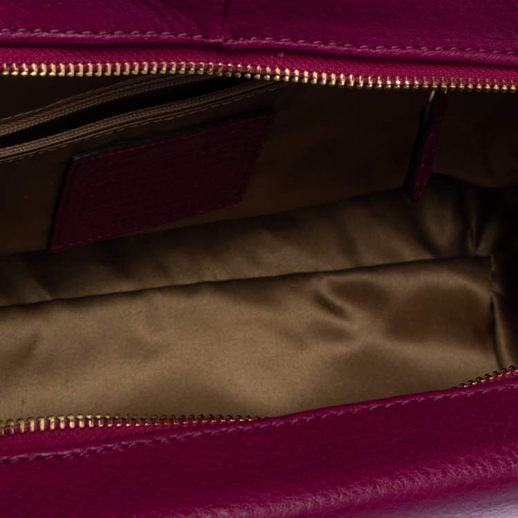 Pre Owned Coach Dark Pink Leather Madeline Satchel