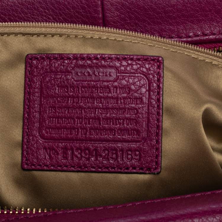 Pre Owned Coach Dark Pink Leather Madeline Satchel
