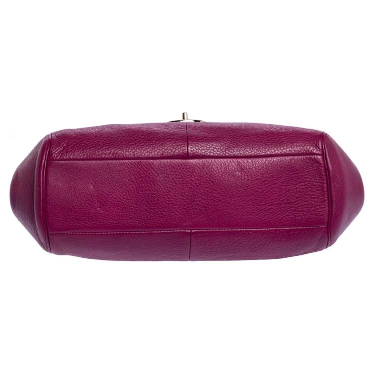 Pre Owned Coach Dark Pink Leather Madeline Satchel