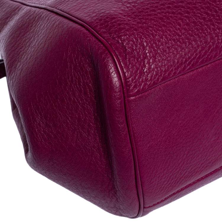 Pre Owned Coach Dark Pink Leather Madeline Satchel