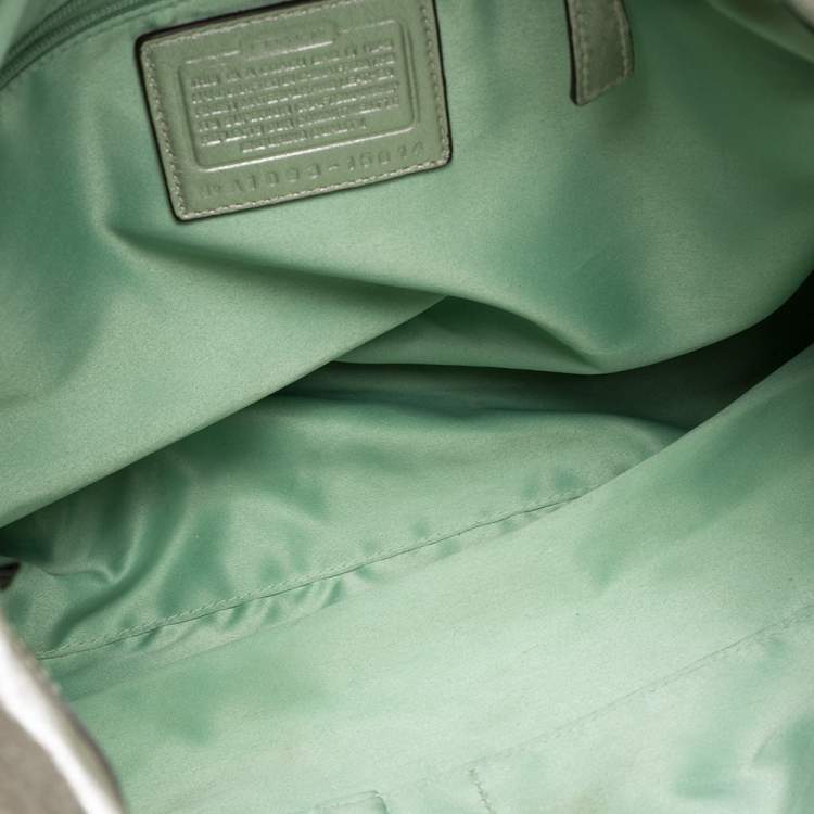 Pre Owned Coach Metallic Gold Canvas and Leather Tote