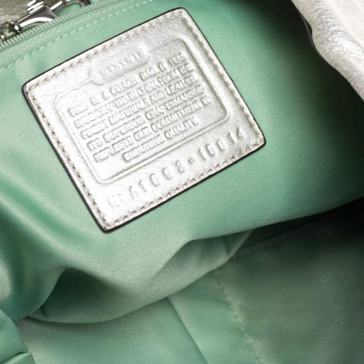 Pre Owned Coach Metallic Gold Canvas and Leather Tote