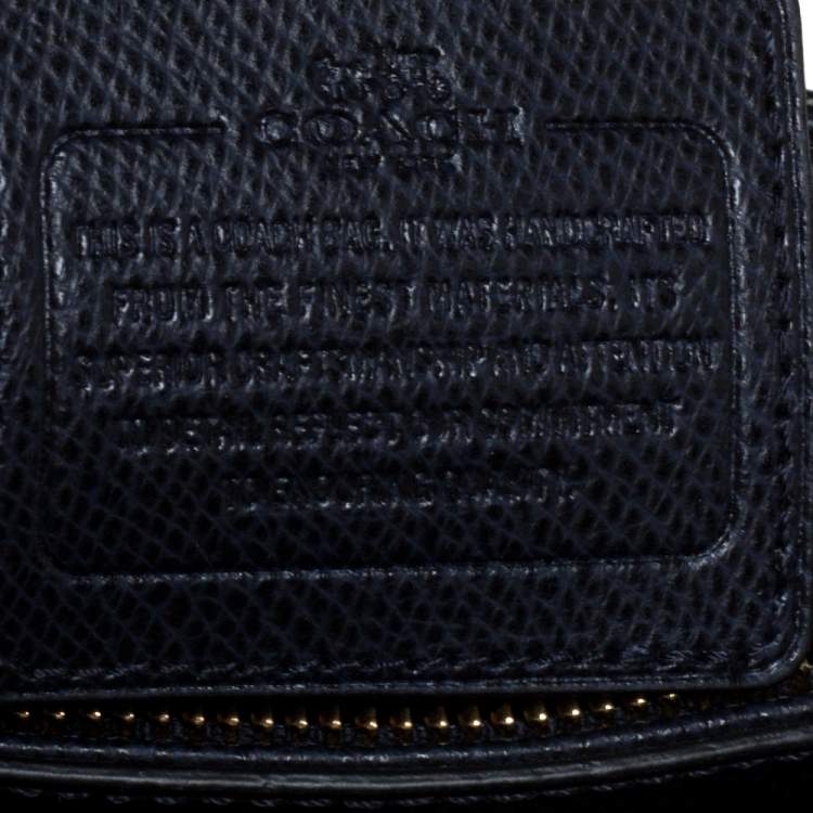 Pre Owned Coach Navy Blue Leather Mini Christie Carryall Satchel
