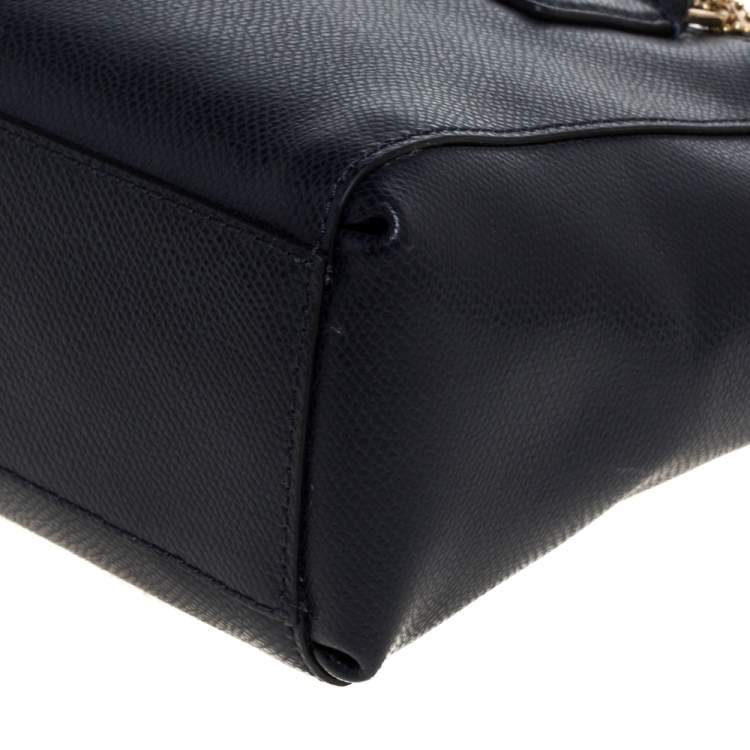 Pre Owned Coach Navy Blue Leather Mini Christie Carryall Satchel