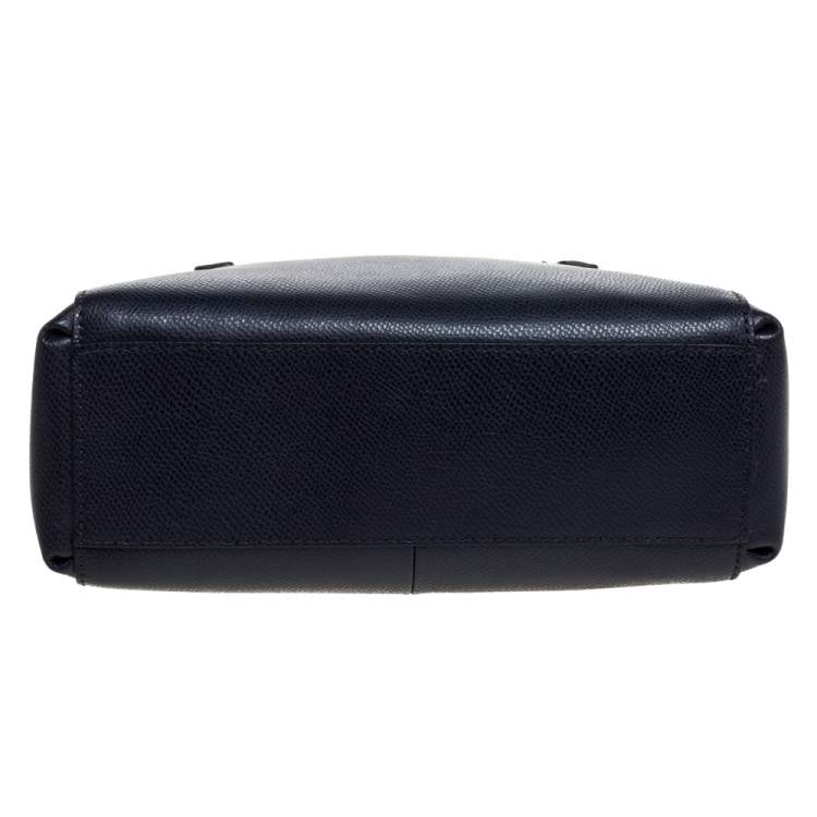Pre Owned Coach Navy Blue Leather Mini Christie Carryall Satchel