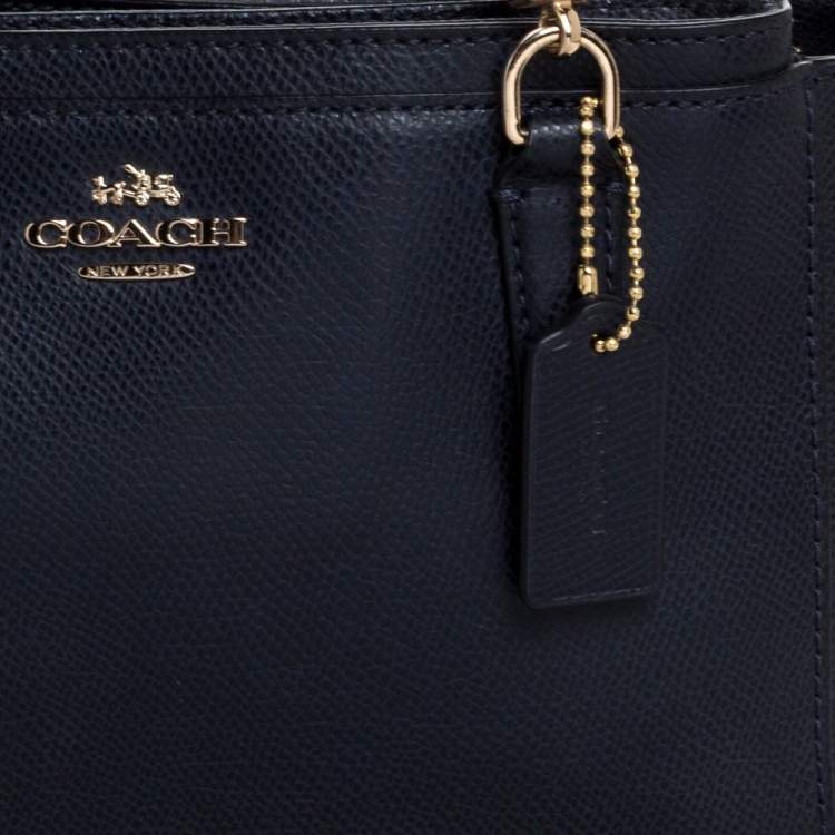 Pre Owned Coach Navy Blue Leather Mini Christie Carryall Satchel