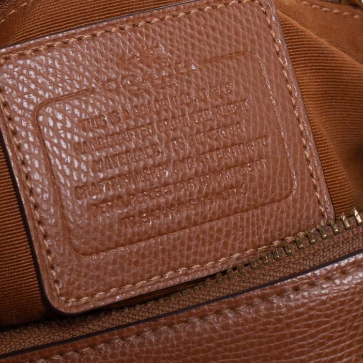 Pre Owned Coach Beige/Tan Signature Coated Canvas and Leather Small Bennett Satchel