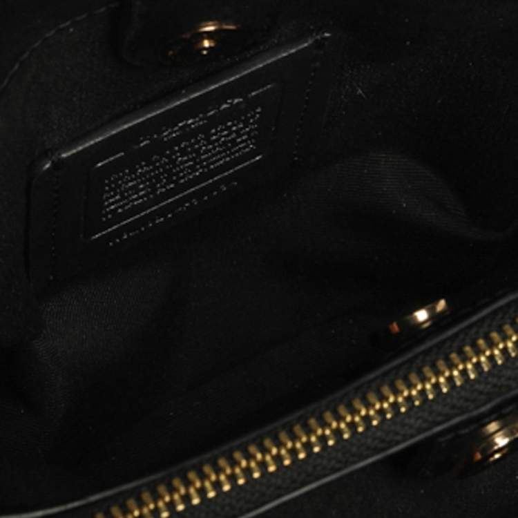 Pre Owned Coach Tri Cololr Signature Coated Canvas and Leather Mini Christie Carryall Bag