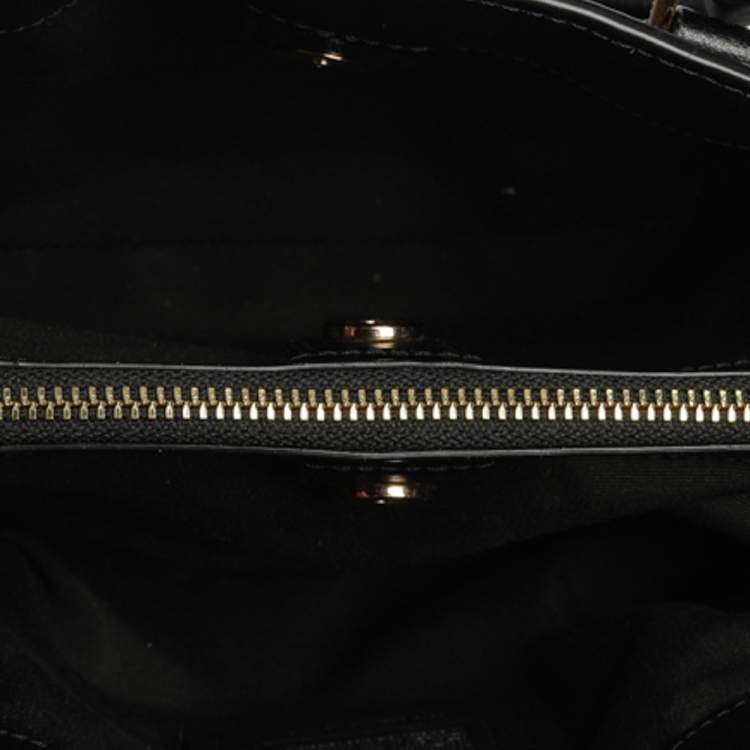 Pre Owned Coach Tri Cololr Signature Coated Canvas and Leather Mini Christie Carryall Bag