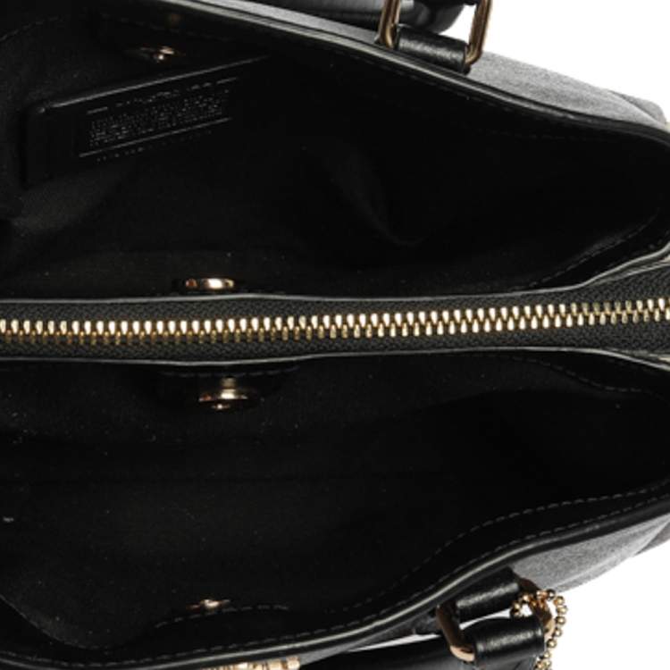 Pre Owned Coach Tri Cololr Signature Coated Canvas and Leather Mini Christie Carryall Bag