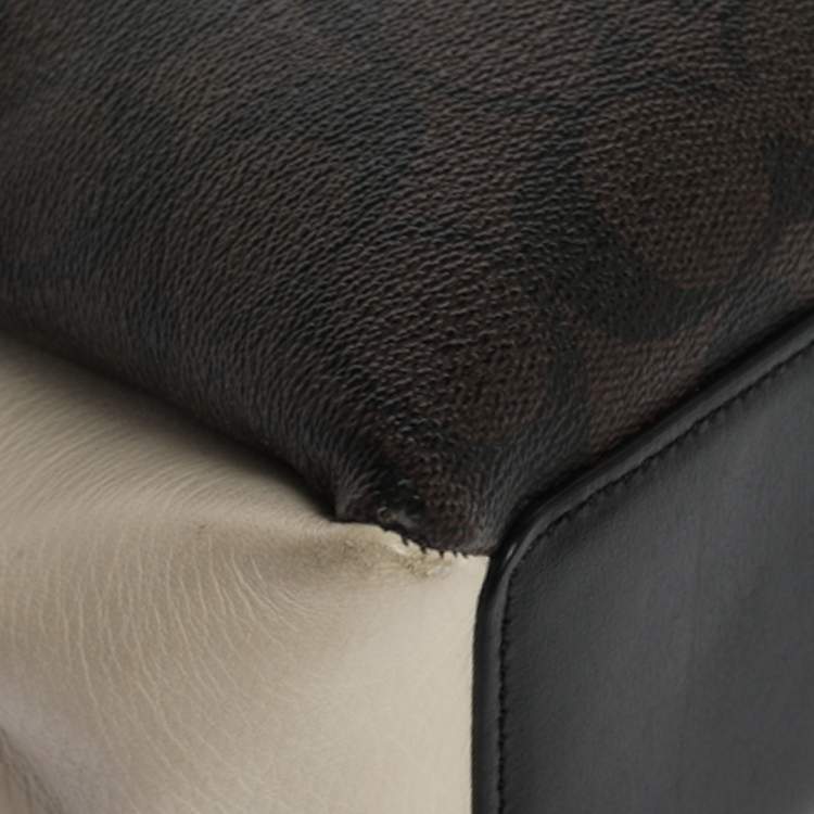 Pre Owned Coach Tri Cololr Signature Coated Canvas and Leather Mini Christie Carryall Bag