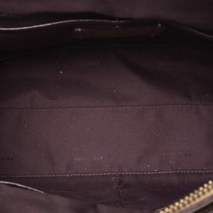 Pre Owned Coach Black/Beige Leather Bond Satchel