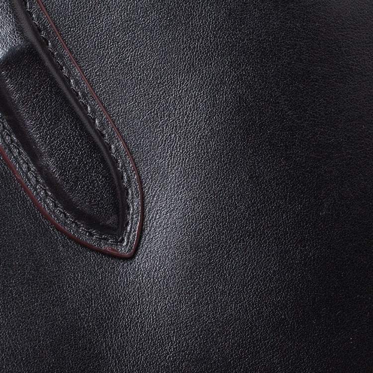Pre Owned Coach Black/Beige Leather Bond Satchel
