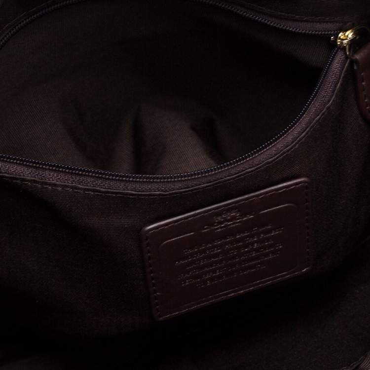 Pre Owned Coach Beige/Brown Canvas and Leather Small Kelsey Top Handle bag