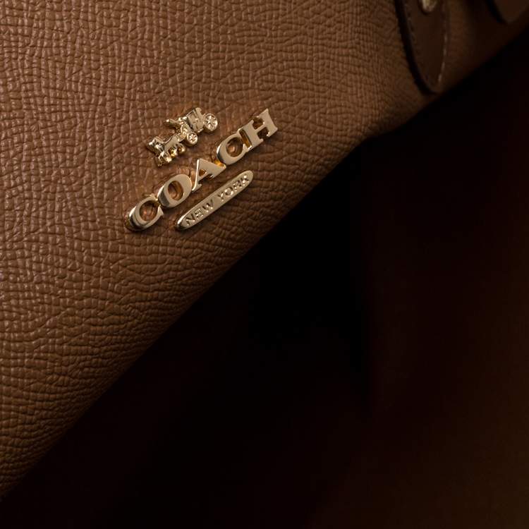 Pre Owned Coach Beige/Brown Coated Canvas and Leather Reversible City Tote
