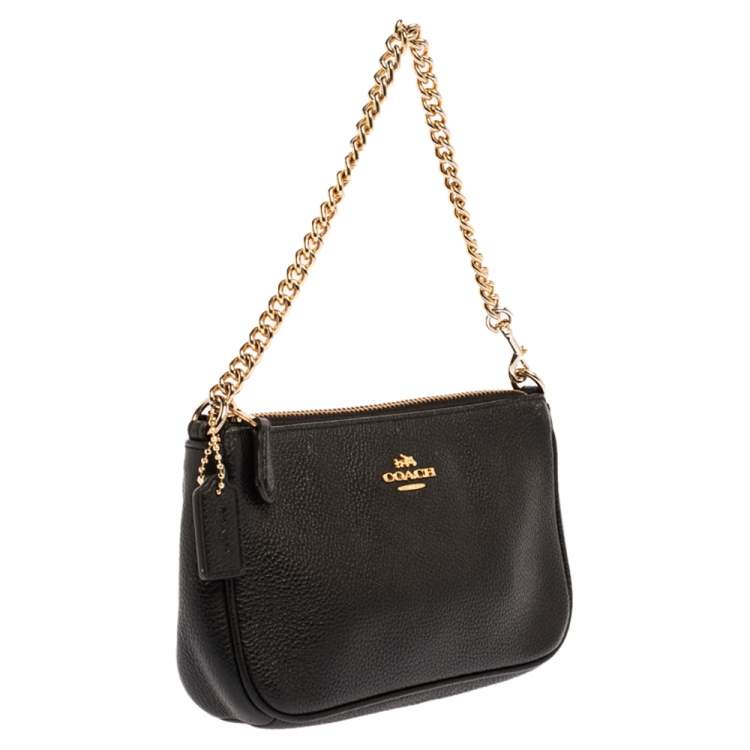 Pre Owned Coach Black Grained Leather Nolita Clutch 