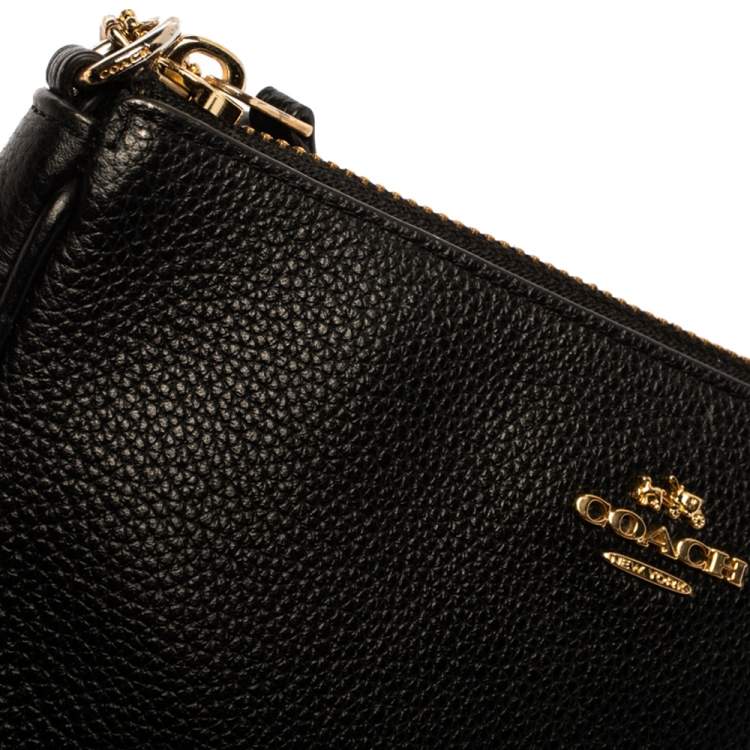 Pre Owned Coach Black Grained Leather Nolita Clutch 