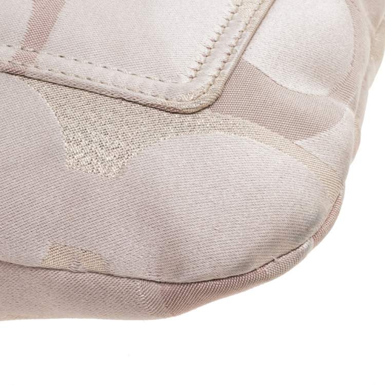 Pre Owned Coach Beige Signature Canvas and Leather Crossbody Bag