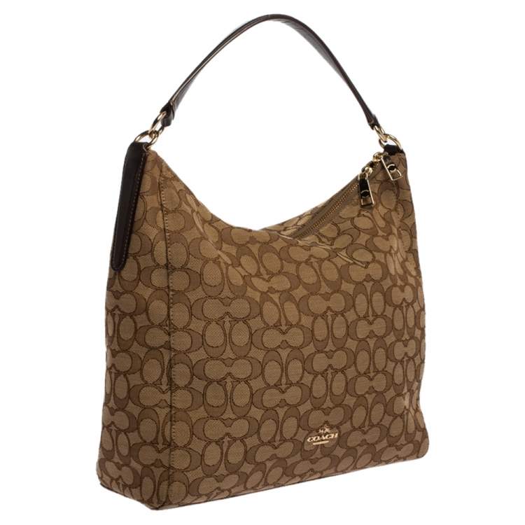 Pre Owned Coach Brown Signature Canvas Hobo