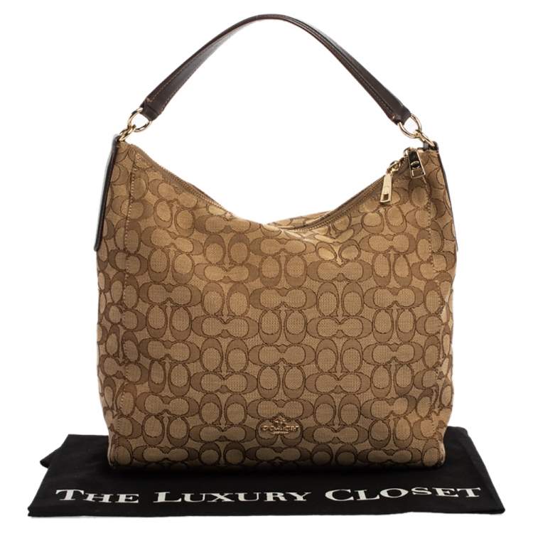 Pre Owned Coach Brown Signature Canvas Hobo