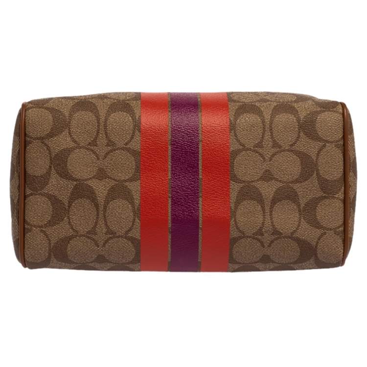 Pre Owned Coach Brown Signature Coated Canvas and Leather Mini Bennett Satchel