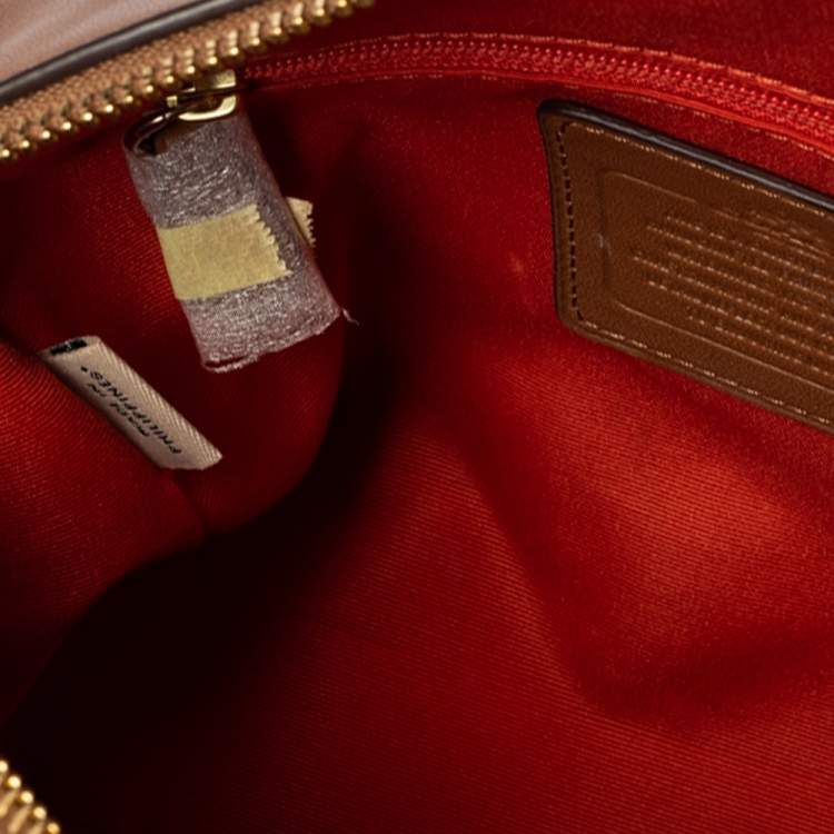 Pre Owned Coach Brown Signature Coated Canvas and Leather Mini Bennett Satchel