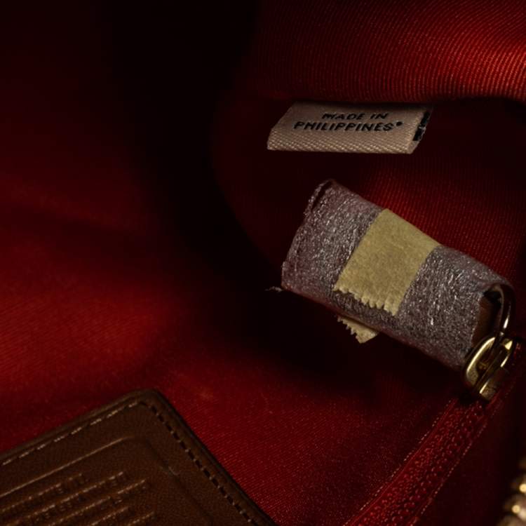 Pre Owned Coach Brown Signature Coated Canvas and Leather Mini Bennett Satchel