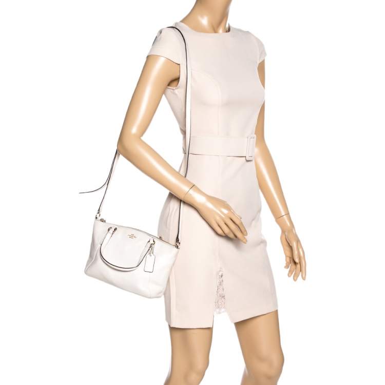 Pre Owned Coach Cream Leather Ava Crossbody Bag