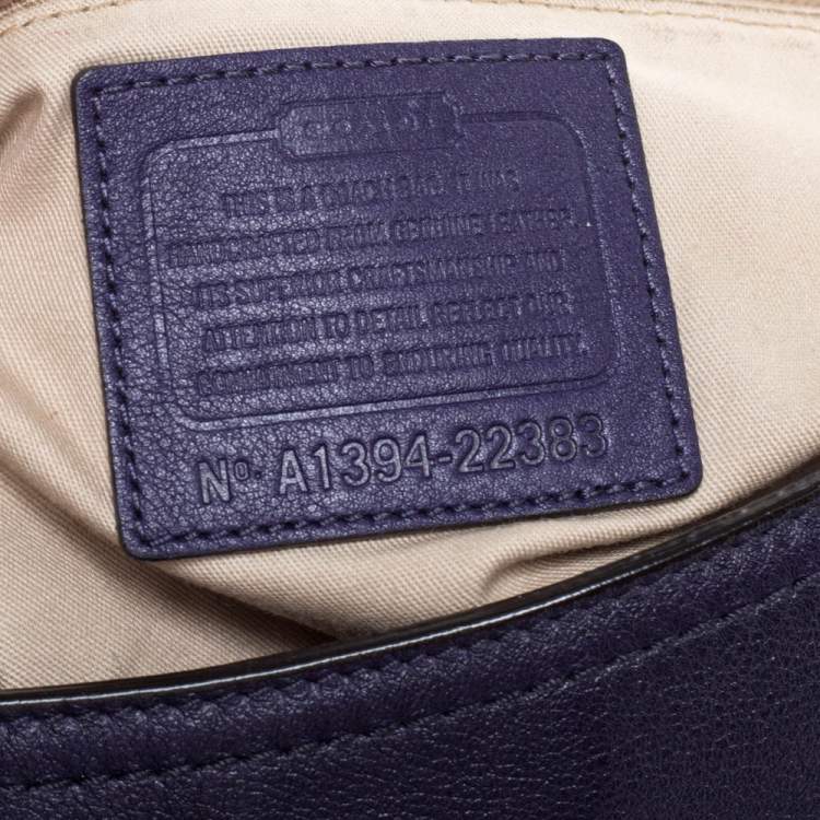 Pre Owned Coach Purple Leather Legacy Romy Top Handle Bag