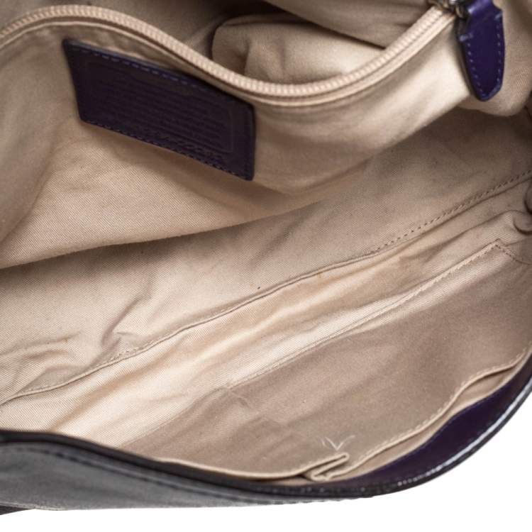 Pre Owned Coach Purple Leather Legacy Romy Top Handle Bag