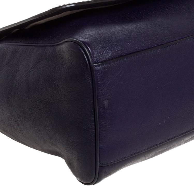 Pre Owned Coach Purple Leather Legacy Romy Top Handle Bag