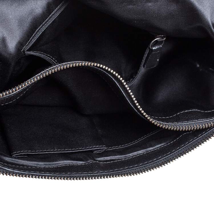 Pre Owned Coach Black Calfhair and Leather Flap Chain Clutch