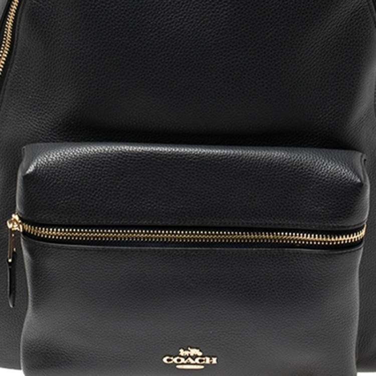 Pre Owned Coach Dark Grey Leather Large Charlie Backpack